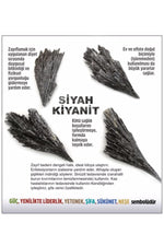 Sertifikalı Doğal Taş Aksesuar - Siyah Kiyanit (1 ADET FİYATIDIR)