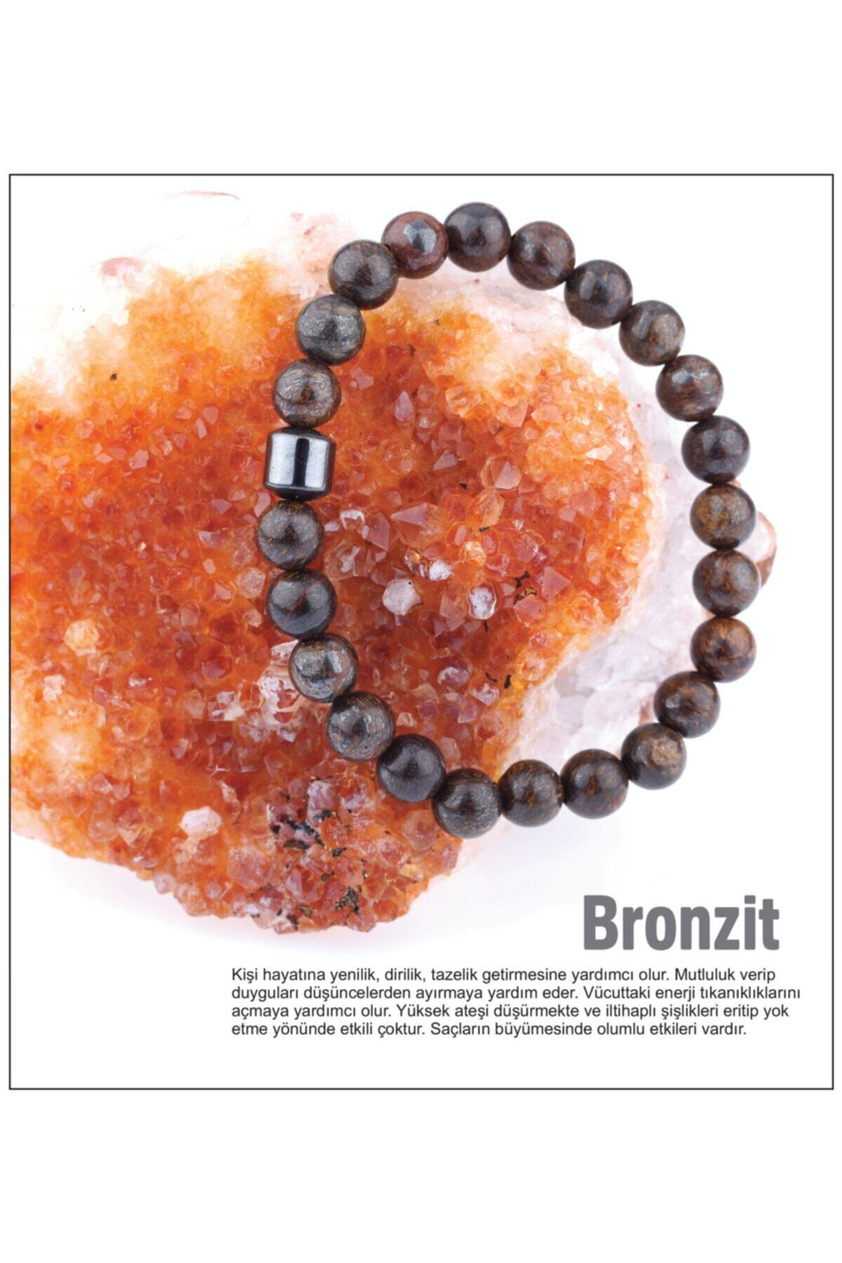 Sertifikalı Doğal Taş Bileklik - Bronzit