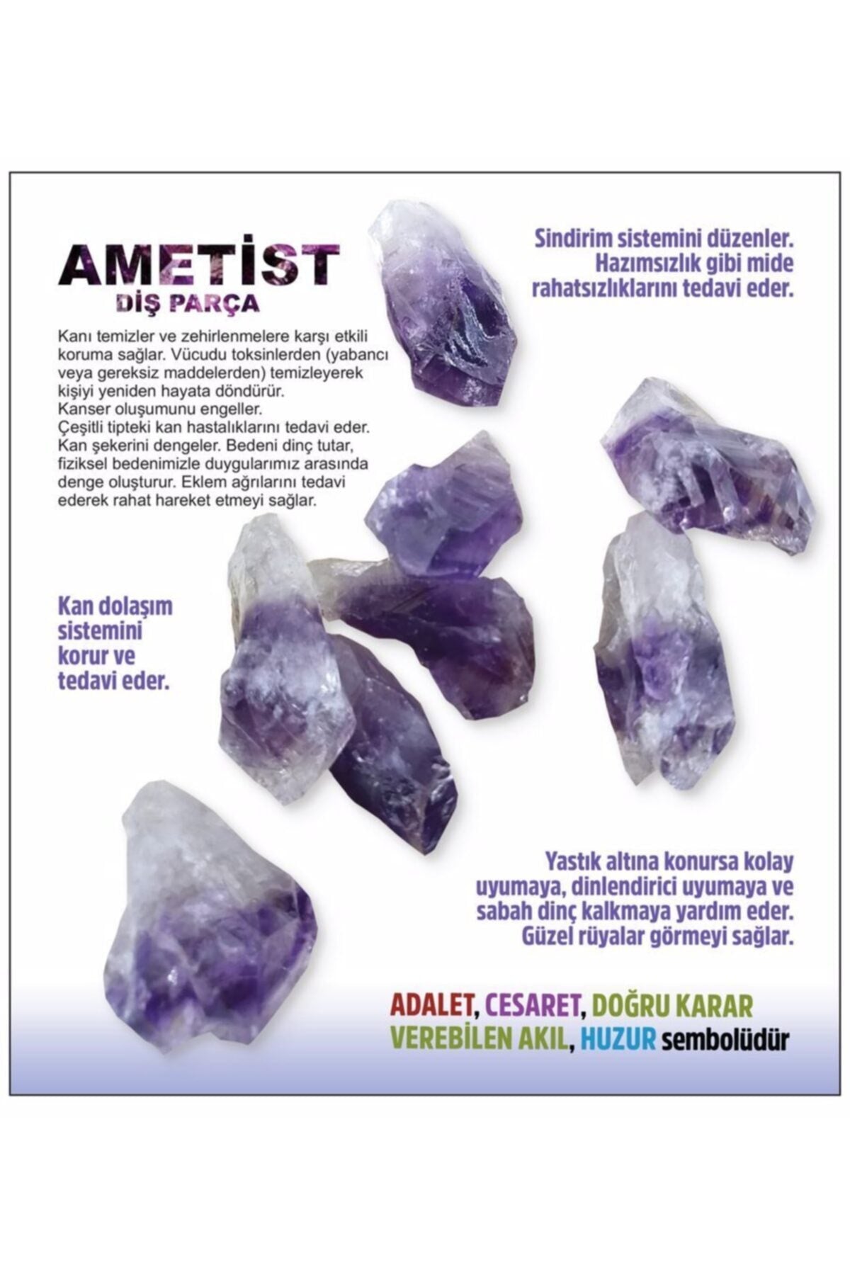 Sertifikalı Doğal Taş Aksesuar - Ametist (1 ADET FİYATIDIR)