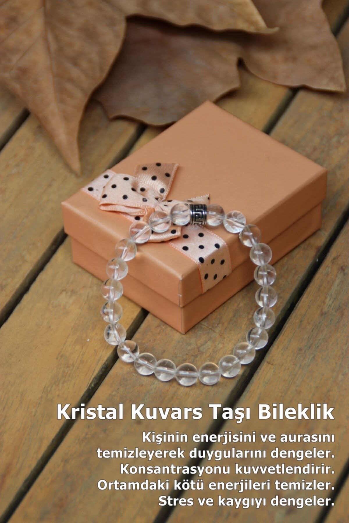 Sertifikalı Kristal Kuvars Doğal Taş Bileklik