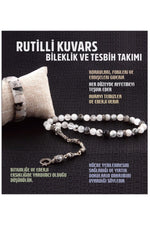 Sertifikalı Doğal Taş Bileklik Ve Tesbih Takımı - Rutilli Kuvars