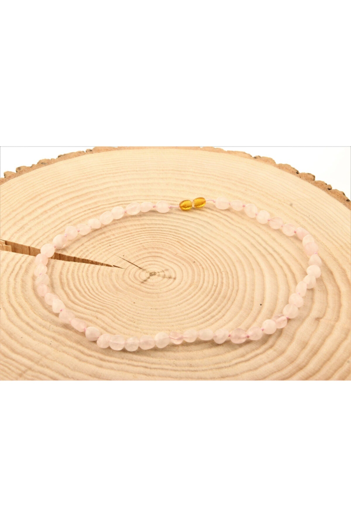 Sertifikalı Pembe Kuvars Natural Kesim Doğal Kolye