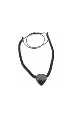 Sertifikalı Shungite Örme Kolye (KALPLİ)