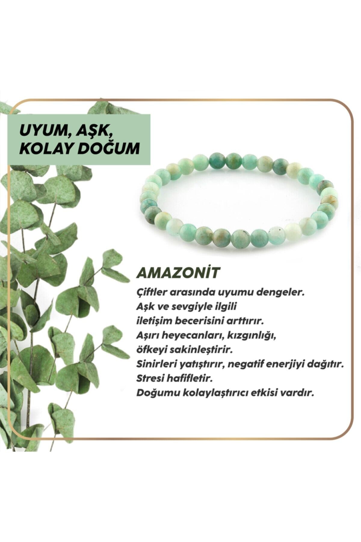 Sertifikalı Amazonit Bileklik 6mm