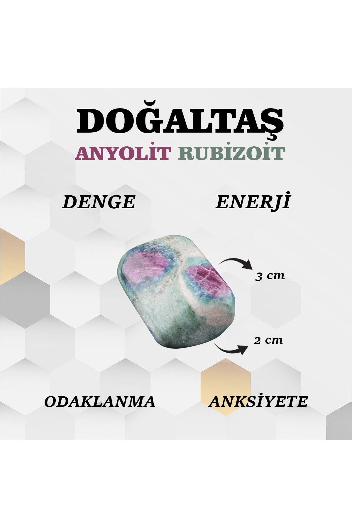 Sertifikalı Anyolit Rubizoit Doğaltaş D014
