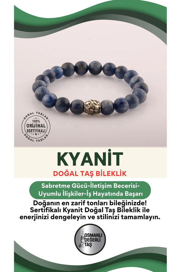 Sertifikalı Kyanit Doğal Taş Bileklik