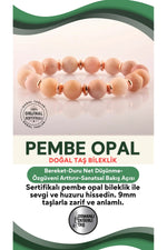 Sertifikalı Pembe Opal Doğal Taş Bileklik 9mm