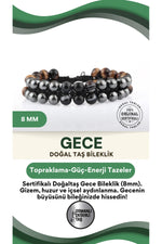Sertifikalı Doğaltaş Gece Bileklik 8 Mm, B894