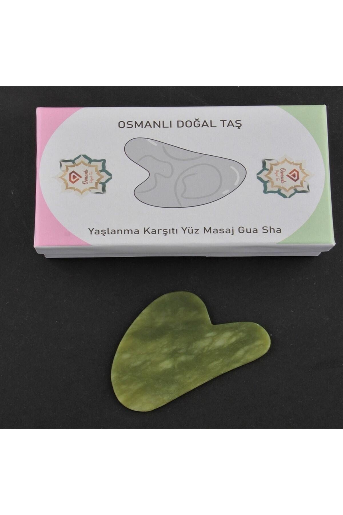 Sertifikalı Yeşim Doğal Taşı Kalpli Yüz Ve Vücut Gua Sha Masaj Aleti Ma009