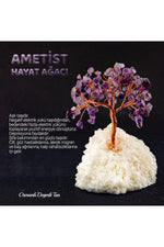 Sertifikalı Ametist, Kristal Kuvars ( Taşlar) Doğaltaş Ağaç 12x7 Cm, D021