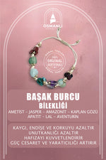 Başak Burcu Doğal Taş Natürel Makrome Bileklik
