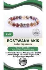 Sertifikalı Bostwana Akik Doğaltaş Bileklik - 8 Mm B403