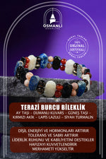 Terazi Burcu Doğal Taş Geniş Kesim El Yapımı Bileklik