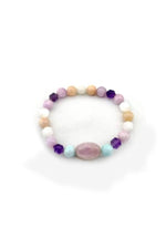 Sertifikalı Ametist-pembe Opal-larimar-kunzit-ay Taşı-doğal Taş Bileklik
