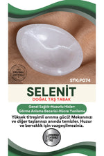 Sertifikalı Selenit Doğal Taş Elips Tabak No:2 P074