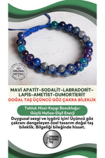 SERTİFİKALI Üçüncü Göz Çakrası Doğal Taş Makrome Ayarlanabilir Bileklik
