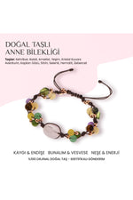 Doğal Taşlı Anne Bilekliği Kehribar, Ametist, Yeşim, Sitrin, Aventurin, Zebercet, Kristal Kuvars
