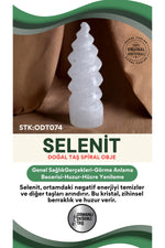 SERTİFİKALI Selenit Spiral Doğal Taş Obje ODT074