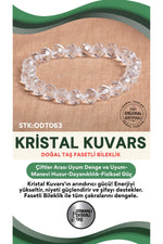 Sertifikalı Kristal Kuvars Doğal Taş Fasetli Bileklik ODT063