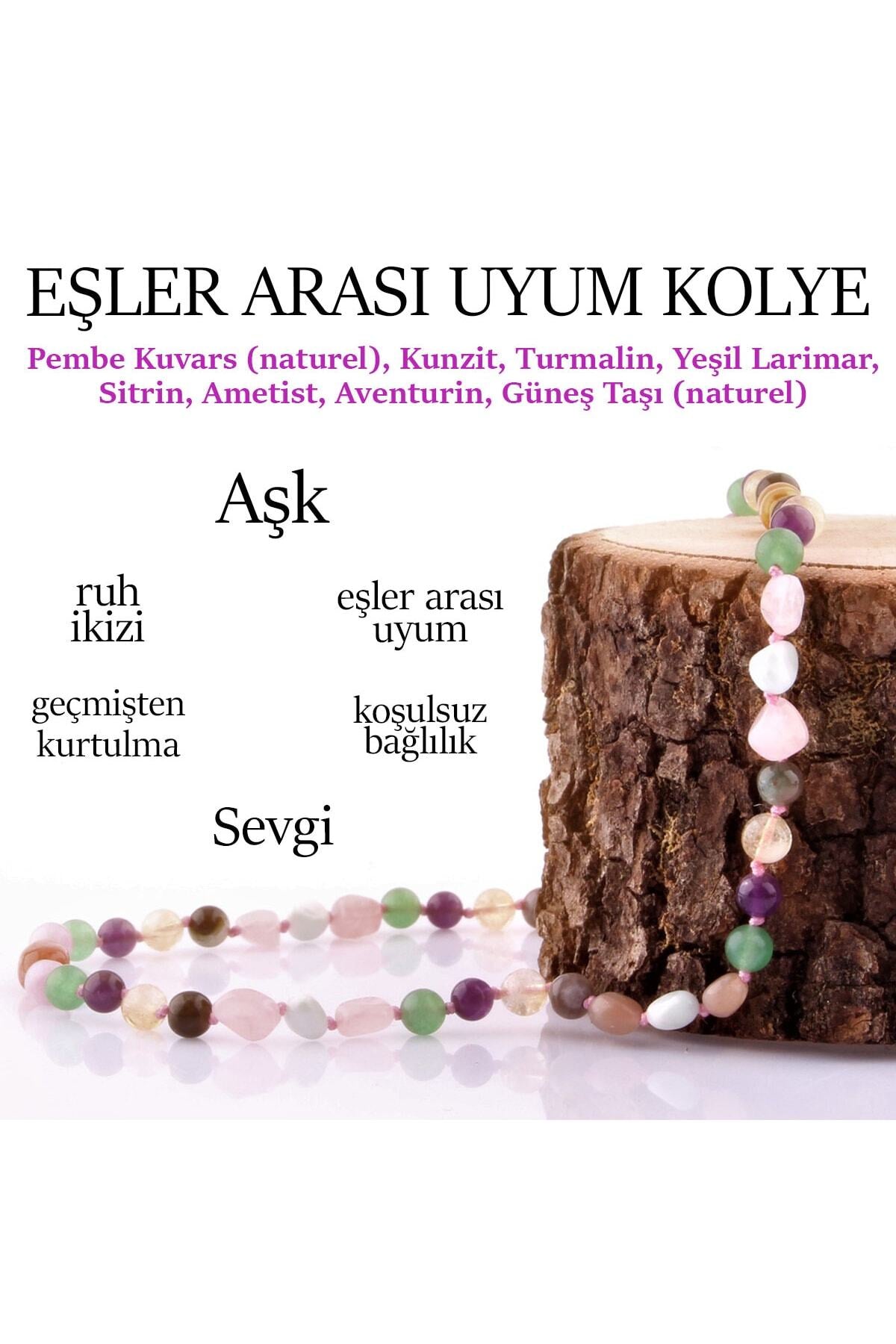 Sertifikalı Doğal Taş Eşler Arası Uyum Kolye 6 Mm - M408