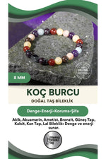Koç Burcu Doğal Taş 8mm Hematit Bileklik