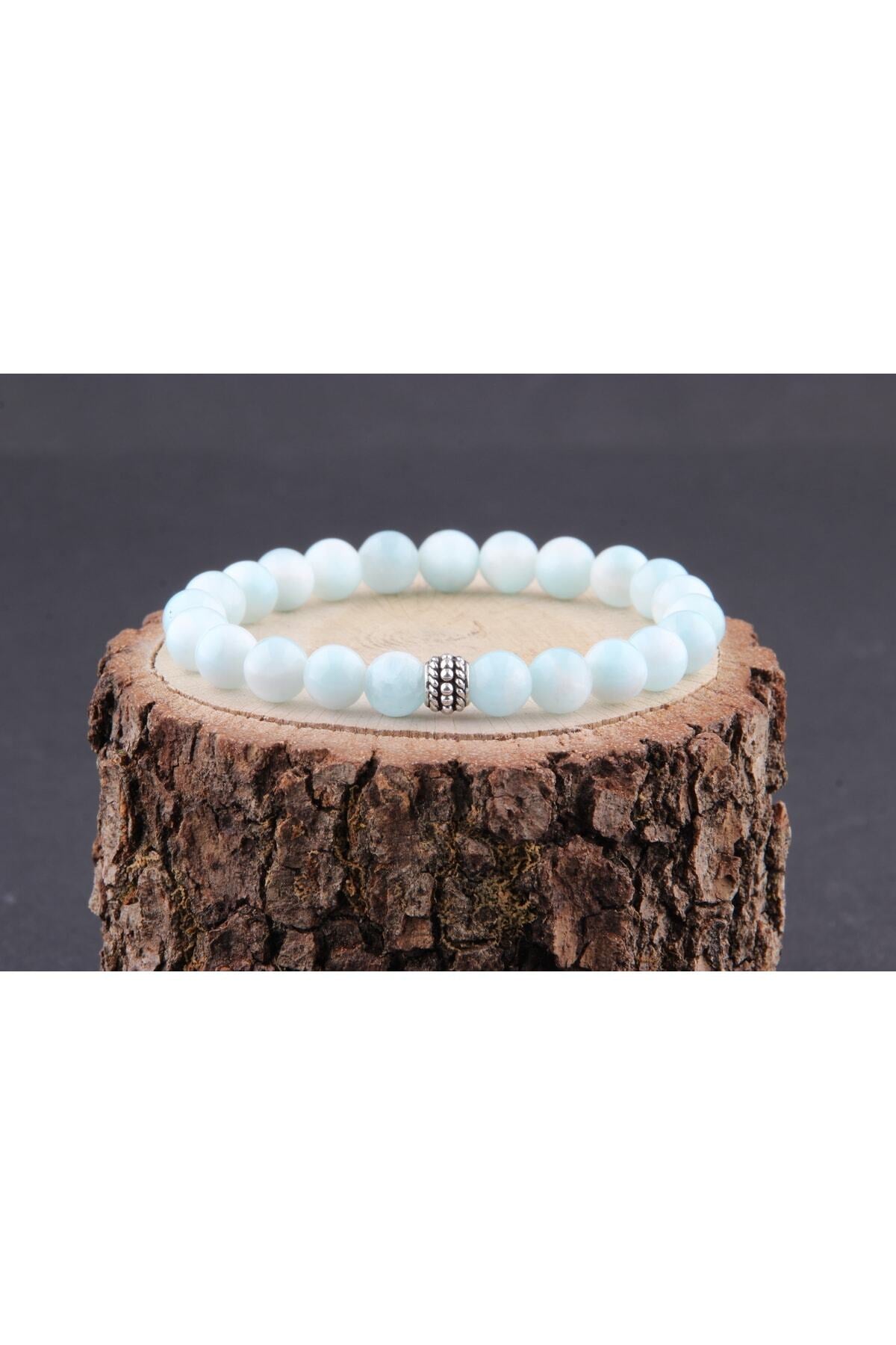 Sertifikalı Larimar Doğal Taş Bileklik 8 Mm B880
