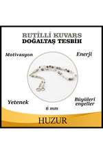 Sertifikalı Rutilli Kuvars Doğaltaş Tesbih 6 Mm, T213