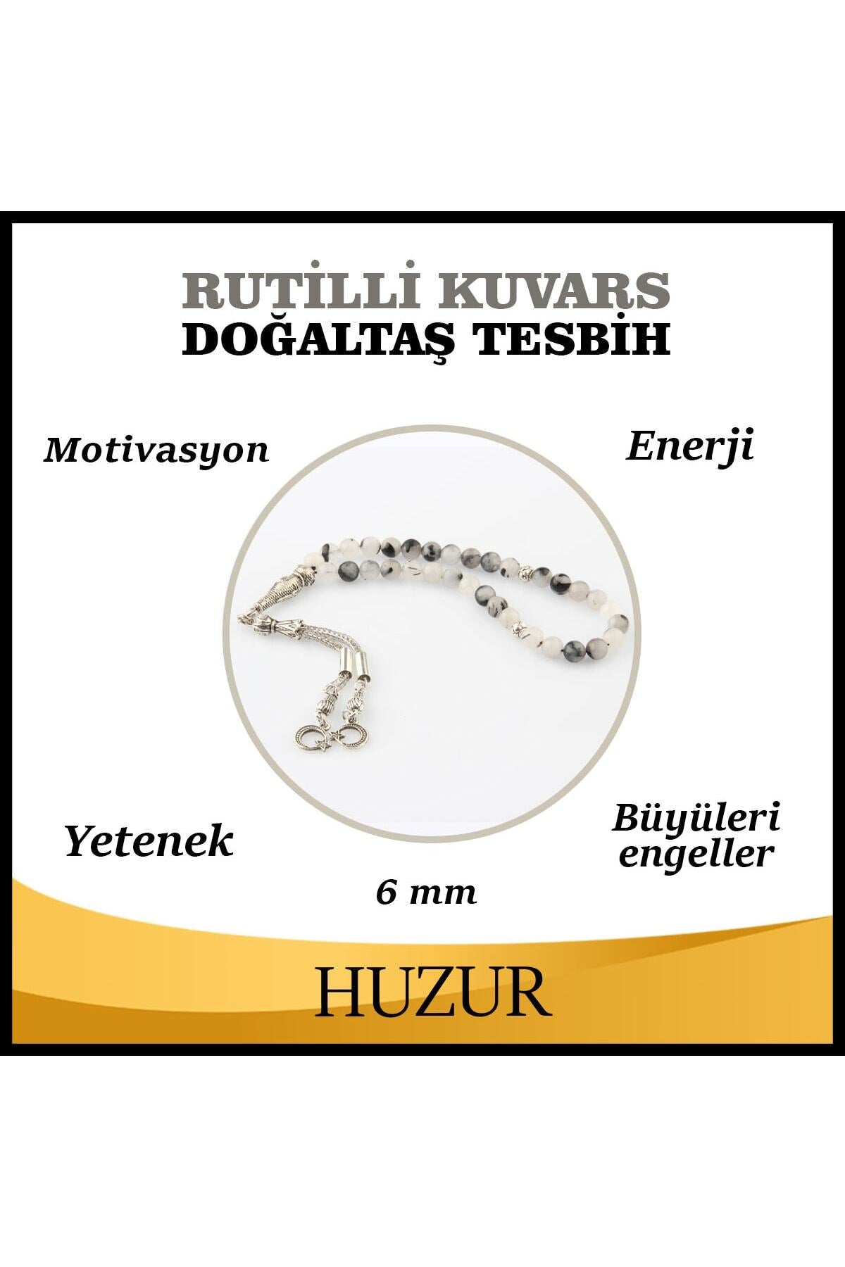 Sertifikalı Rutilli Kuvars Doğaltaş Tesbih 6 Mm, T213