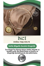 Inci Doğal Taş Gümüş Kolye