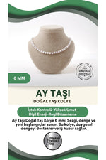 Sertifikalı Ay Taşı Doğaltaş Kolye 6 Mm, M562