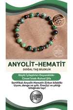 SERTİFİKALI Anyolit Hematit Zirkon Aparat Doğal Taş Bileklik