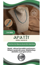 Sertifikalı Apatit 3-4 mm Fasetli Kesim Doğal Taş Kolye