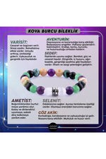 Sertifikalı Kova Burcu Doğal Taş Bileklik B077