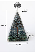 Sertifikalı Larimar-Zümrüt Doğal Taş Piramit P030