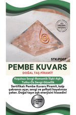 Sertifikalı Pembe Kuvars Doğal Taş Piramit No:1 P007