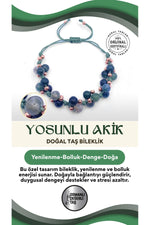 Yosunlu Akik Doğal Taş Merdiven Kapama Bileklik Özel Tasarım