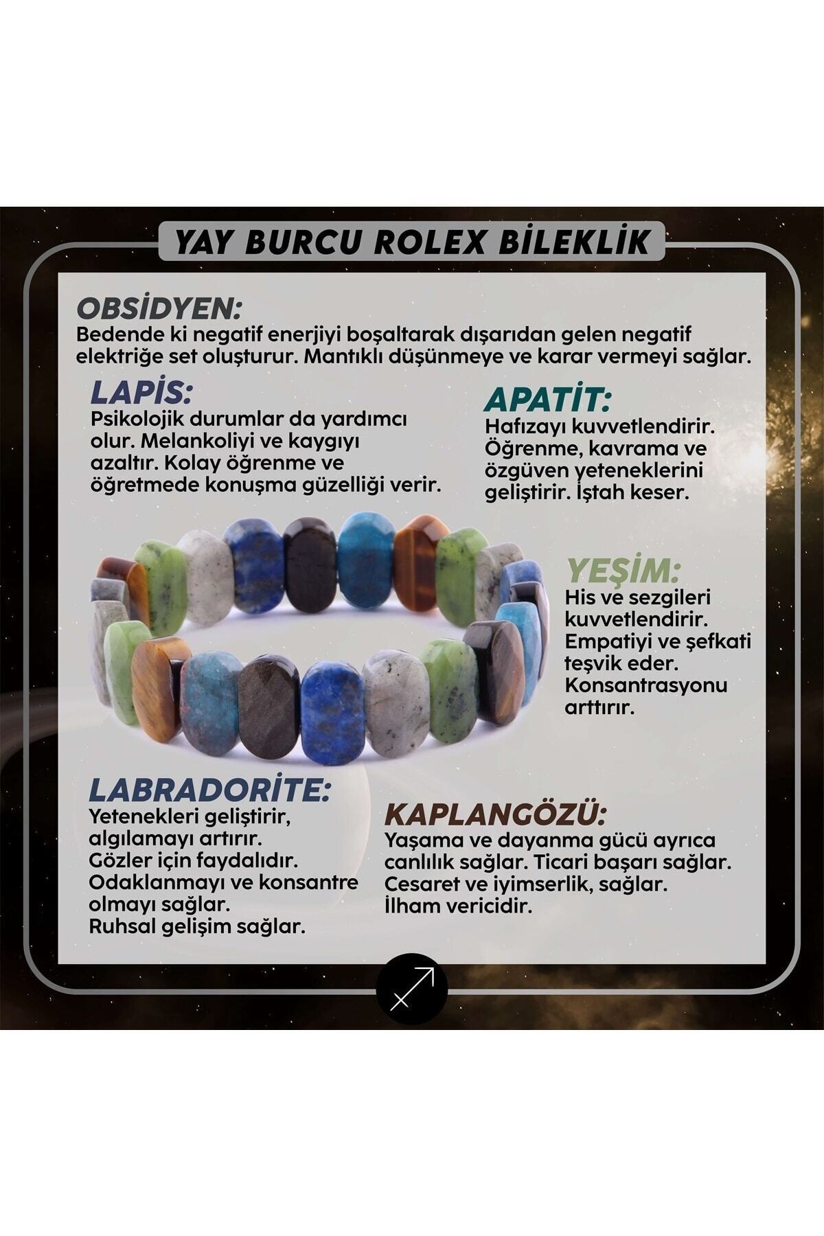 Sertifikalı Yay Burcu Roleks Bileklik B031