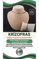 Sertifikalı Krizopras Kolye Bileklik Takım 4 Mm