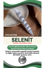 SERTİFİKALI Selenit Doğal Taş Spiral Obje ODT092