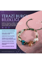 Terazi Burcu Doğal Taş Natürel Makrome Bileklik