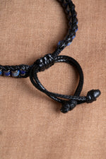 Sertifikalı Lapis Lazuli-Hematit Doğal Taş Makrome Bileklik ODT041
