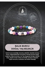 Sertifikalı Balık Burcu Doğal Taş Bileklik B084