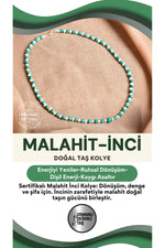 SERTİFİKALI Malahite İnci Doğal Taş Kolye
