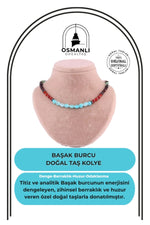 Sertifikalı Başak Burcu Doğal Taş Kolye M057