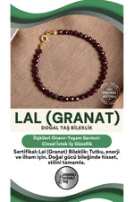 SERTİFİKALI Lal ( Granat ) Doğal Taş Bileklik
