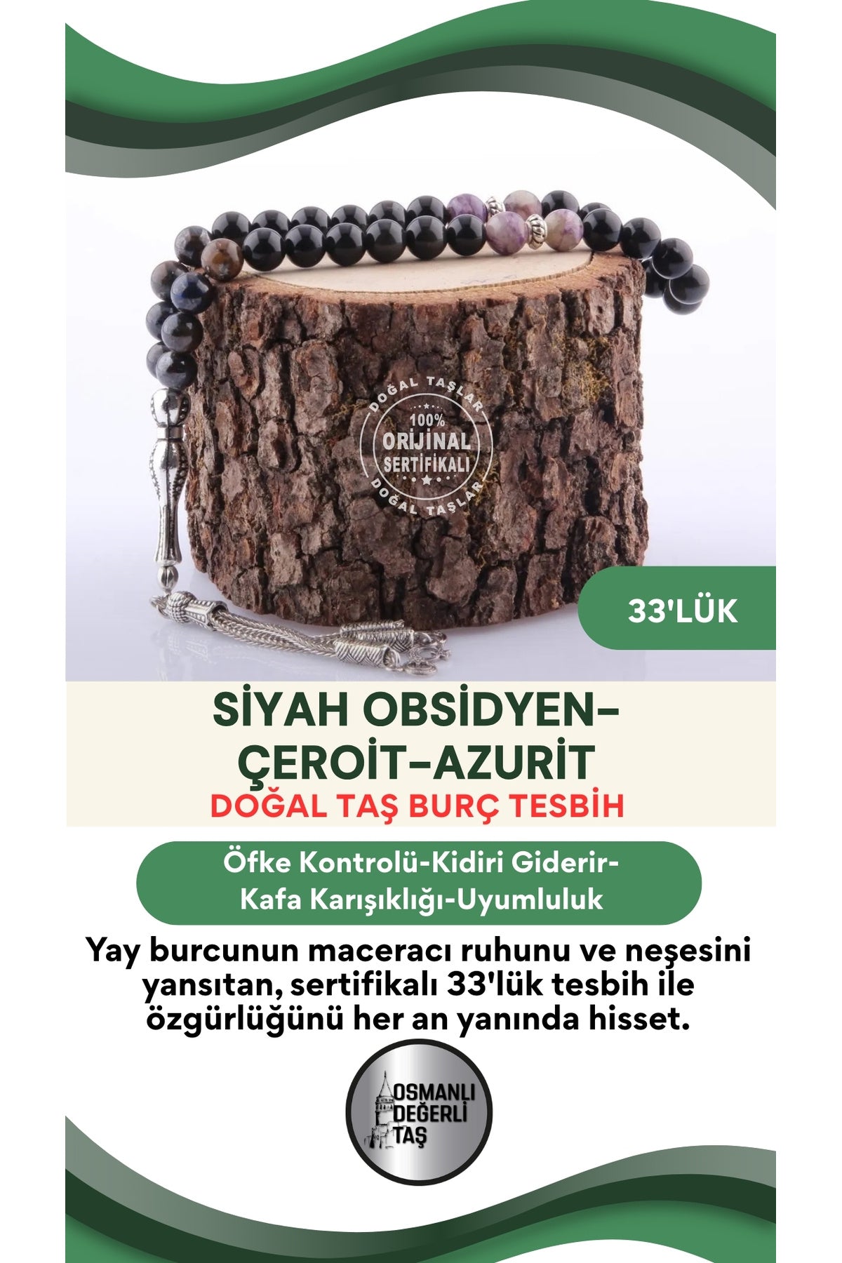 Sertifikalı Yay Burcu 33'lük Tesbih T023