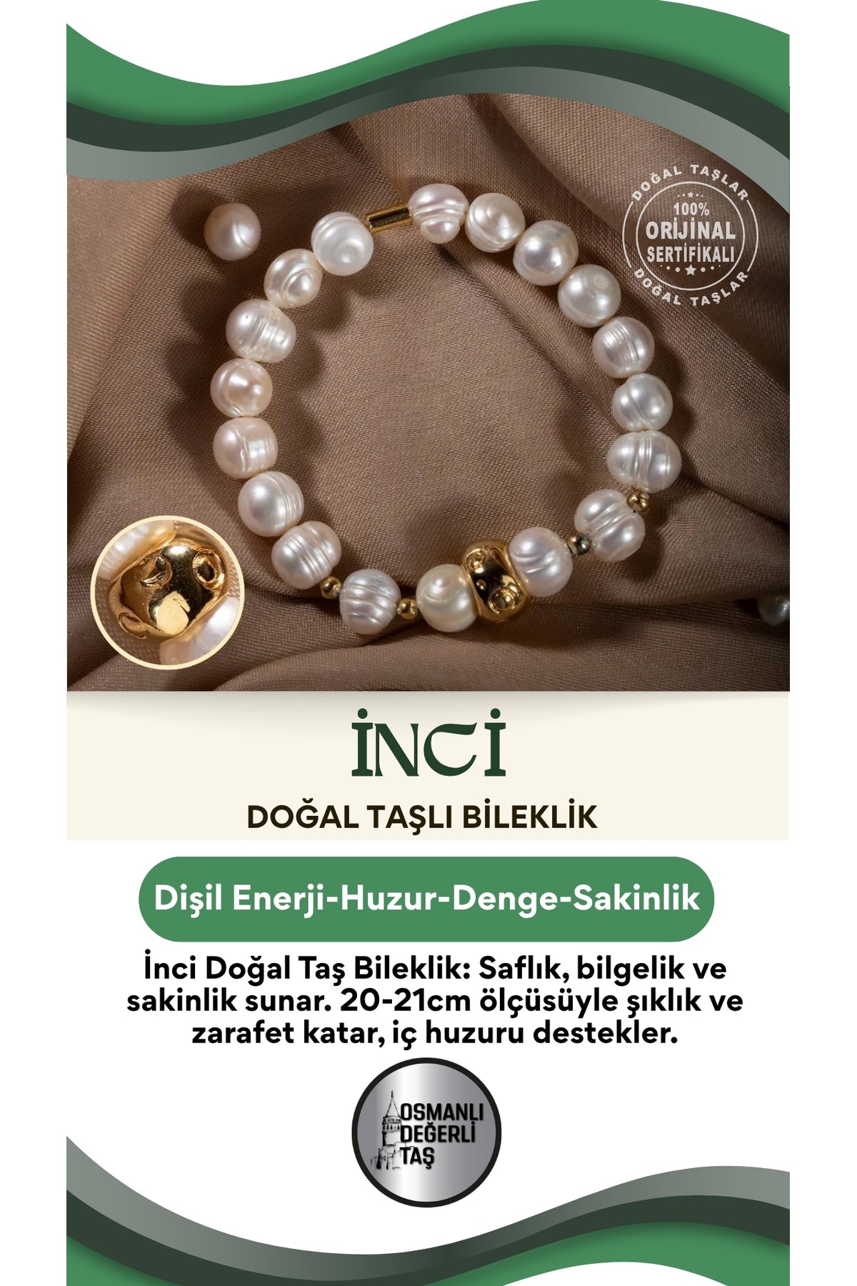 Inci Doğal Taş Bileklik
