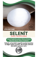SERTİFİKALI Selenit Doğal Taş Elips Sabun ODT086