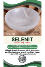 Sertifikalı Selenit Doğal Taş Yuvarlak Tabak No:4 P083