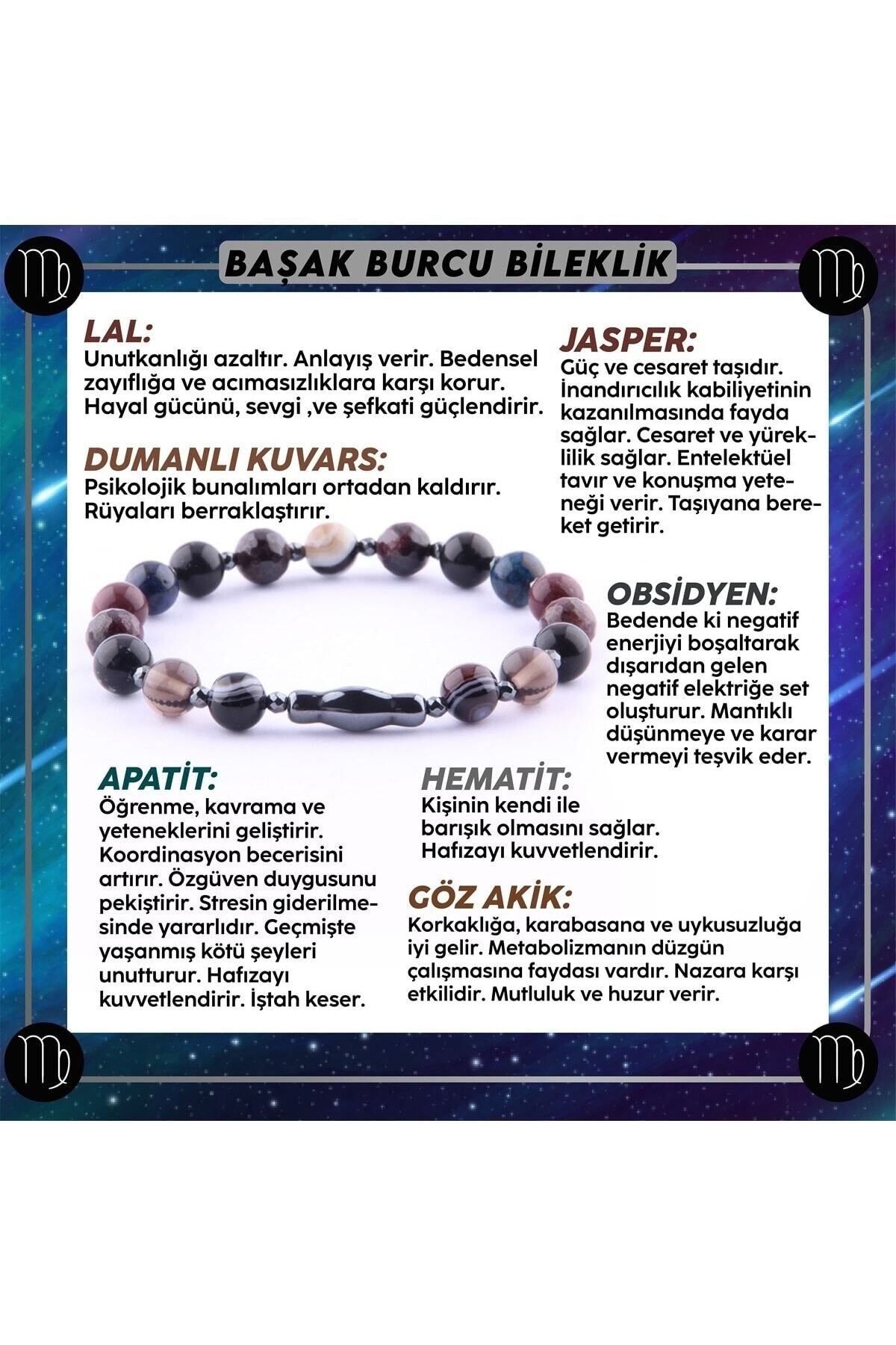 Sertifikalı Başak Burcu Bileklik B058